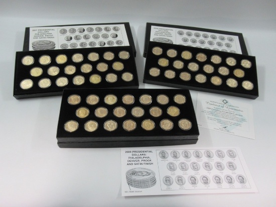 Lot of 3 Presidential Satin Dollar Sets
