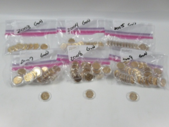 Bag FULL of Gold Plated US Quarters Unc