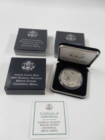 2003 Nat Wildlife Ref Proof Silver Eagle Lot of 3