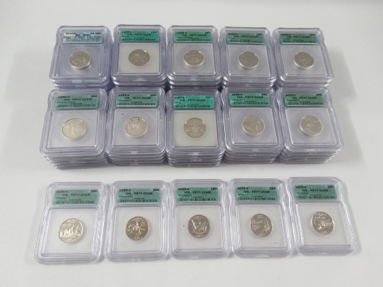 Lot of 60 Graded US Quarters 1999-2007