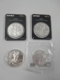 Group of 4 US Silver Dollars Unc