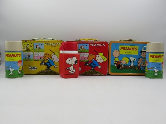 Peanuts/Charlie Brown/Snoopy Vintage Lunchbox Lot of (3)