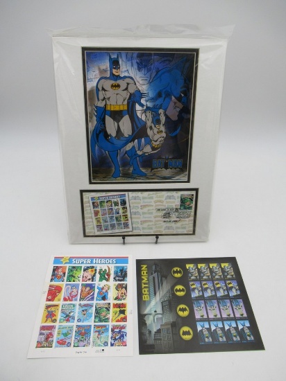 Batman USPS First Day of Issue + Stamps Lot