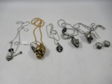 Decorative Skull/Wolf Metal Necklaces/Ring Lot