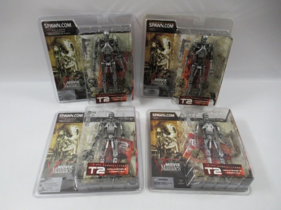 Terminator 2 T-800 Endoskeleton Figures (x4) Movie Maniacs