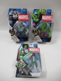 Marvel Universe She-Hulk + Grey and Green Hulk Figures