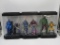 Superhero/Villain Action Figure Lot w/Display Cases