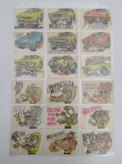 1970 Donruss Fiends and Machines Sticker Lot