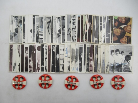 1960s Beatles Trading Cards + Fan Club Pins