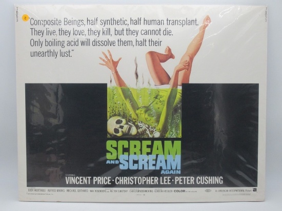 Scream and Scream Again 1970 A.I.P. 1/2 Sheet Movie Poster