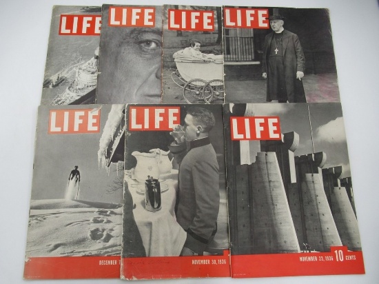 LIFE Magazine Lot of (7) 1936-1937/1st Issue
