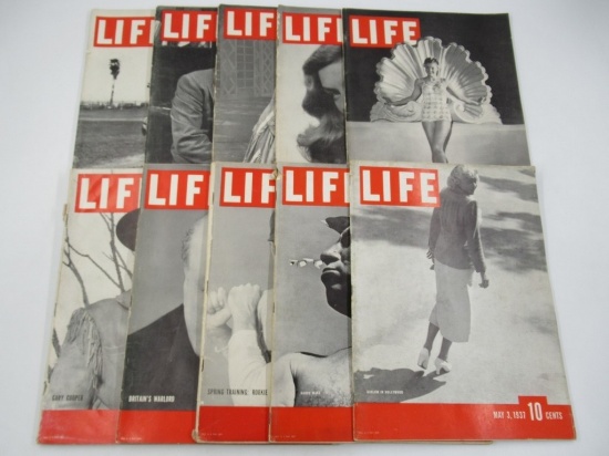 LIFE Magazine Lot of (10) 1937-1946