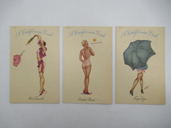 Pin-Up Risque Postcard Lot of (3) Justmet