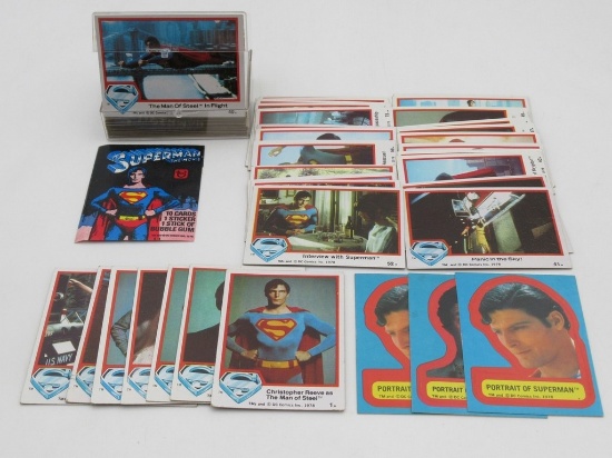 Superman the Movie Series 1 Card Set + 3 Stickers/Wrapper