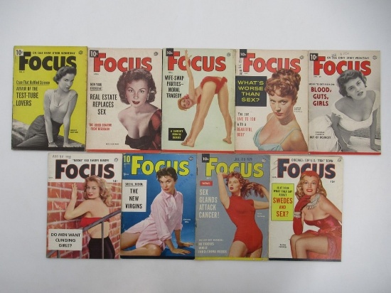 Focus Digest Magazine (Atlas/1954-55) Lot of (9)/Pin-Ups
