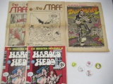 Underground Comix/Newspapers + Pins Lot