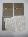 Indiana Jones Cast/Credits Program (1984) (x4)