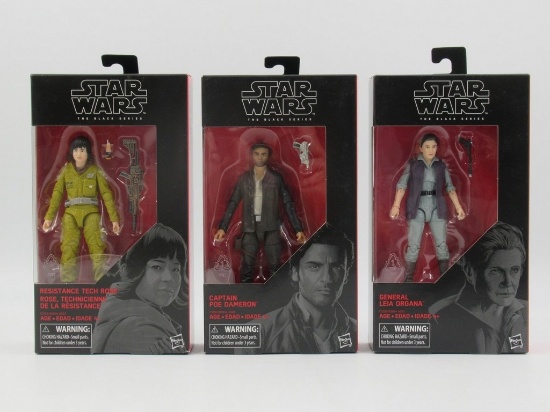 Leia/Poe Dameon/Rose Star Wars Black Series Figures