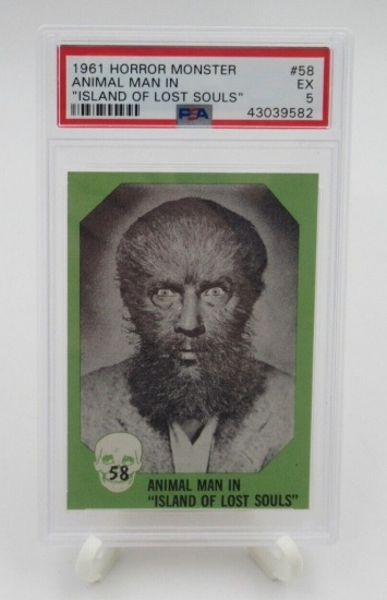 1961 Horror Monster Card Animal Man Island of Lost Souls #58 PSA 5