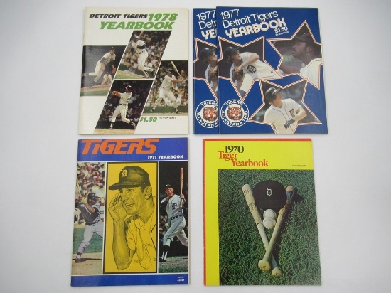 Detroit Tigers Baseball 1970-1978 Yearbook Lot