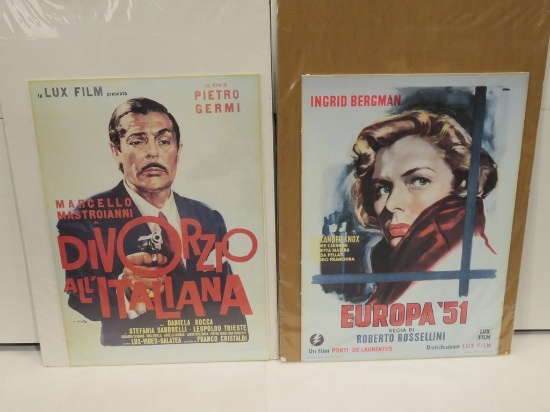 Divorzio all'italiana 1961 & Europa '51 1952 Foam Core Reprint Posters