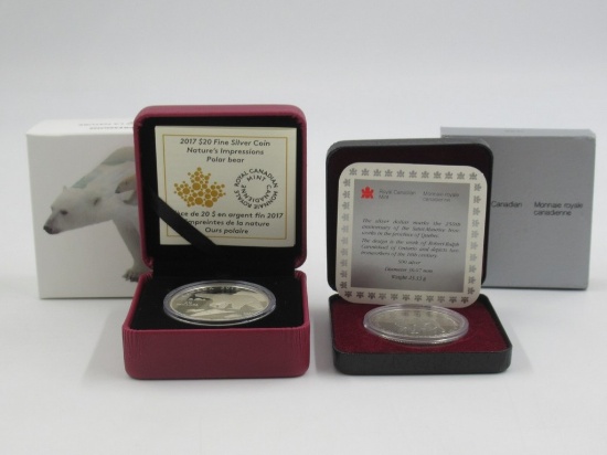 2017 Canada $20/Silver Dollar Fine Silver Coins Lot of (2)