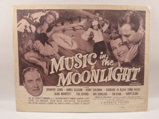 Music in the Moonlight 1950 Ice-Capades Half Sheet Poster