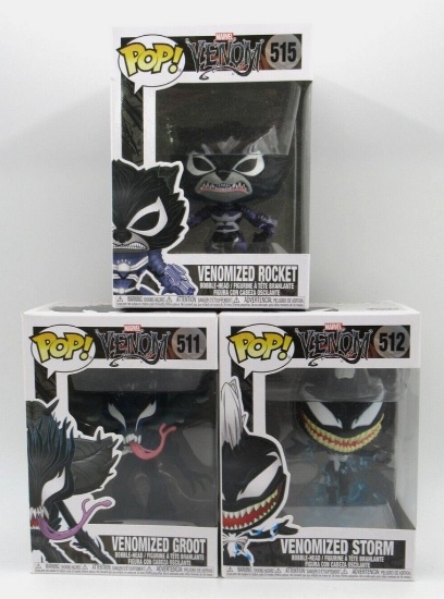 Marvel Venomized Groot #511/Storm #512/Rocket #515 Funko Pops