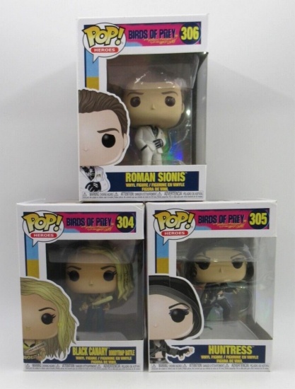 Birds of Prey Black Canary 304/Huntress 305/Roman Sionis 306 Funko Pops
