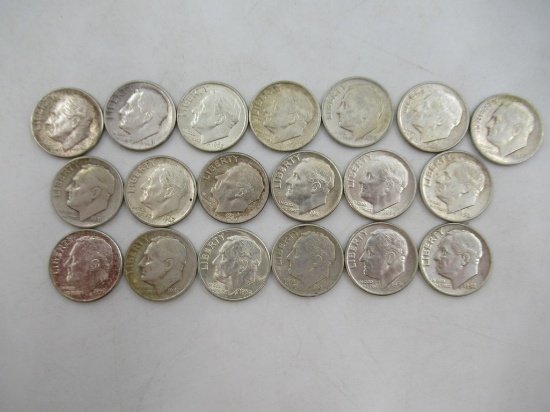 Lot of (19) 1946-1963 Silver Dimes
