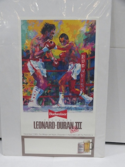 Leonard Vs. Duran III 1989 Boxing Bout Match Budweiser Poster