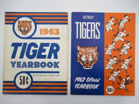 Detroit Tigers 1962 + 1963 Baseball Yearbooks