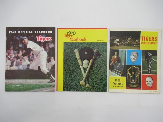 Detroit Tigers 1968/1969/1970 Yearbooks w/Autographs!