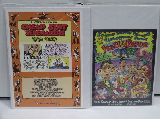Robert Crumb Underground Comix & 1988 Tour Poster Lot of (2)