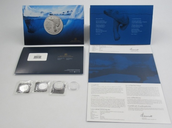 Lot of (4) 2012 Royal Canadian Mint $20 Fine Silver Polar Bear Coins