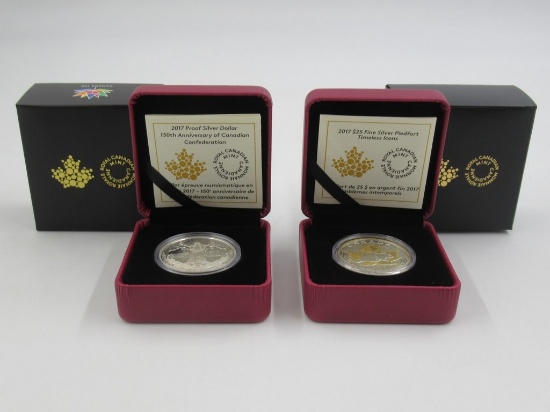 2017 Canada $25/Silver Dollar Fine Silver Coins Lot of (2)