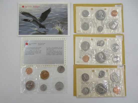 1968/69/70/88 Canadian Proof like Coin Sets w/Coa And Envelopes