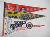 Detroit Red Wings/Tigers/U of M Championship Pennants Lot