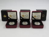 Lot of (3) 2015 Canada $10 Fine Silver Coins - Maple Leaf