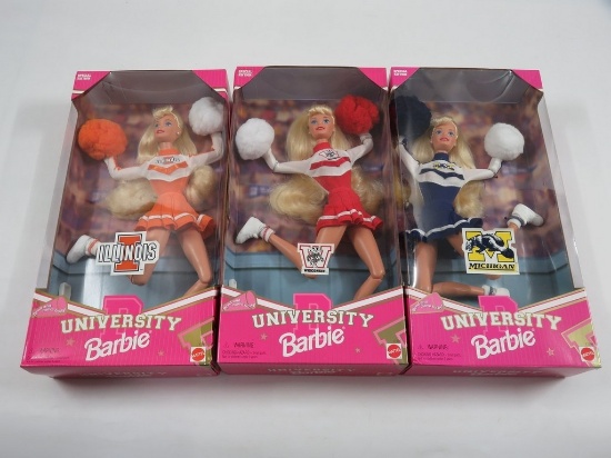 Barbie College University Cheerleader Lot of (3)