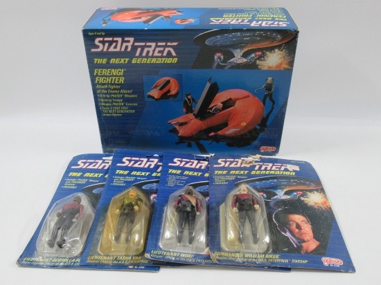 Star Trek TNG Galoob Ferengi Fighter + Figures Lot
