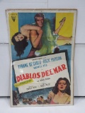 Sea Devils/Diablos Del Mar 1953 Yvonne DeCarlo & Rock Hudson Spanish Poster