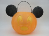 Vintage Disney Mickey Mouse Jack-O-Lantern Blow Mold Candy Bucket