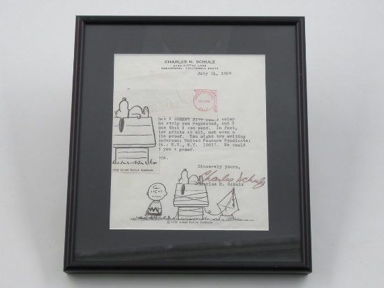 Charles Schultz 1969 Autographed Letter/Peanuts/Charlie Brown