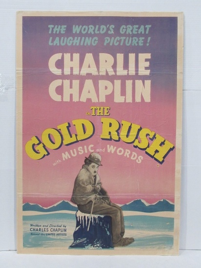 Charlie Chaplin Gold Rush 1941/42 Movie Poster