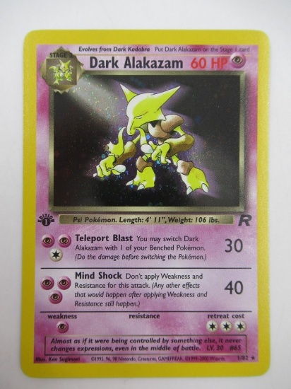 Dark Alakazam #1/82 1st Edition Holo Team Rocket 2000 Pokemon TCG