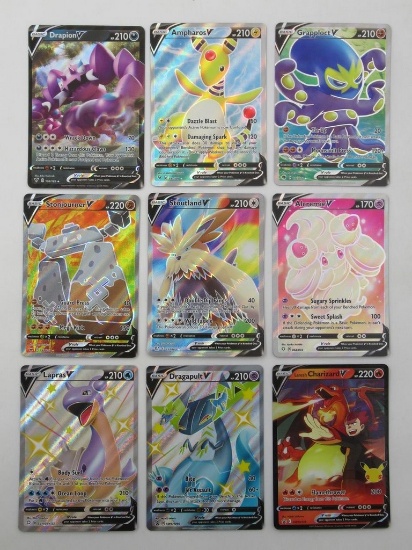 Pokemon TCG Holographic V Card Variety Lot of (9)