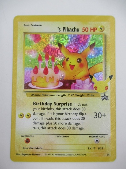 _____'s Pikachu/Birthday Pikachu #24 Holo Celebrations Classic Collection 2021 Pokemon TCG