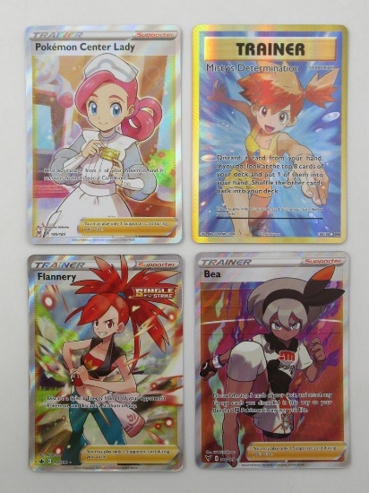 Pokemon TCG Holographic Trainer Supporter Card Lot of (4)