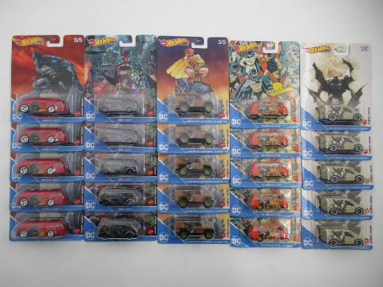 Batman Hot Wheels Premium 1/64 Scale Set of 5 (x5) - 25 Vehicles!